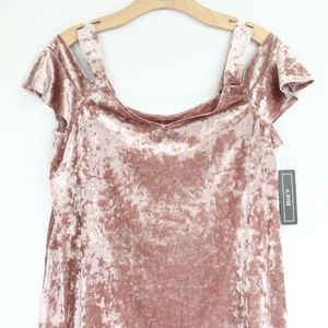 A. Byer Juniors Plus Size Top 2X New Velvet Shirt Women Blouse pink